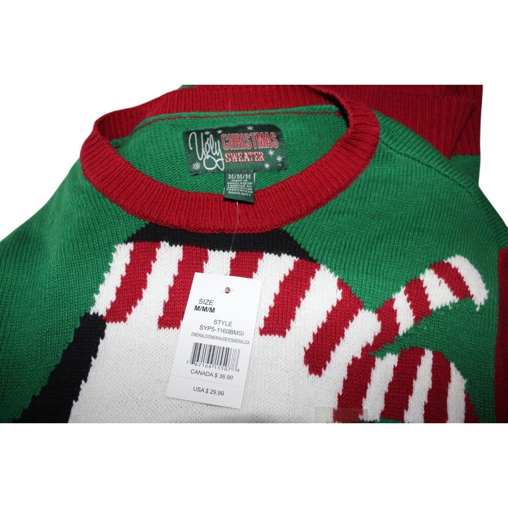 Ugly Christmas Sweater Men's Size M Crew Headless Penguin NWT - Picture 5 of 6